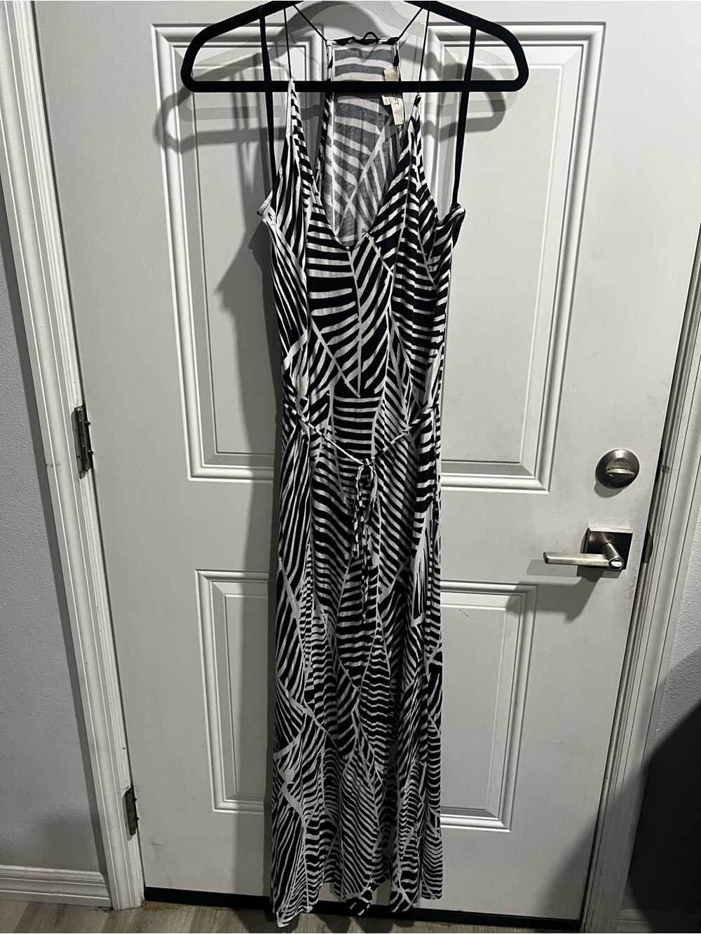 Black and White Striped Maxi Dress